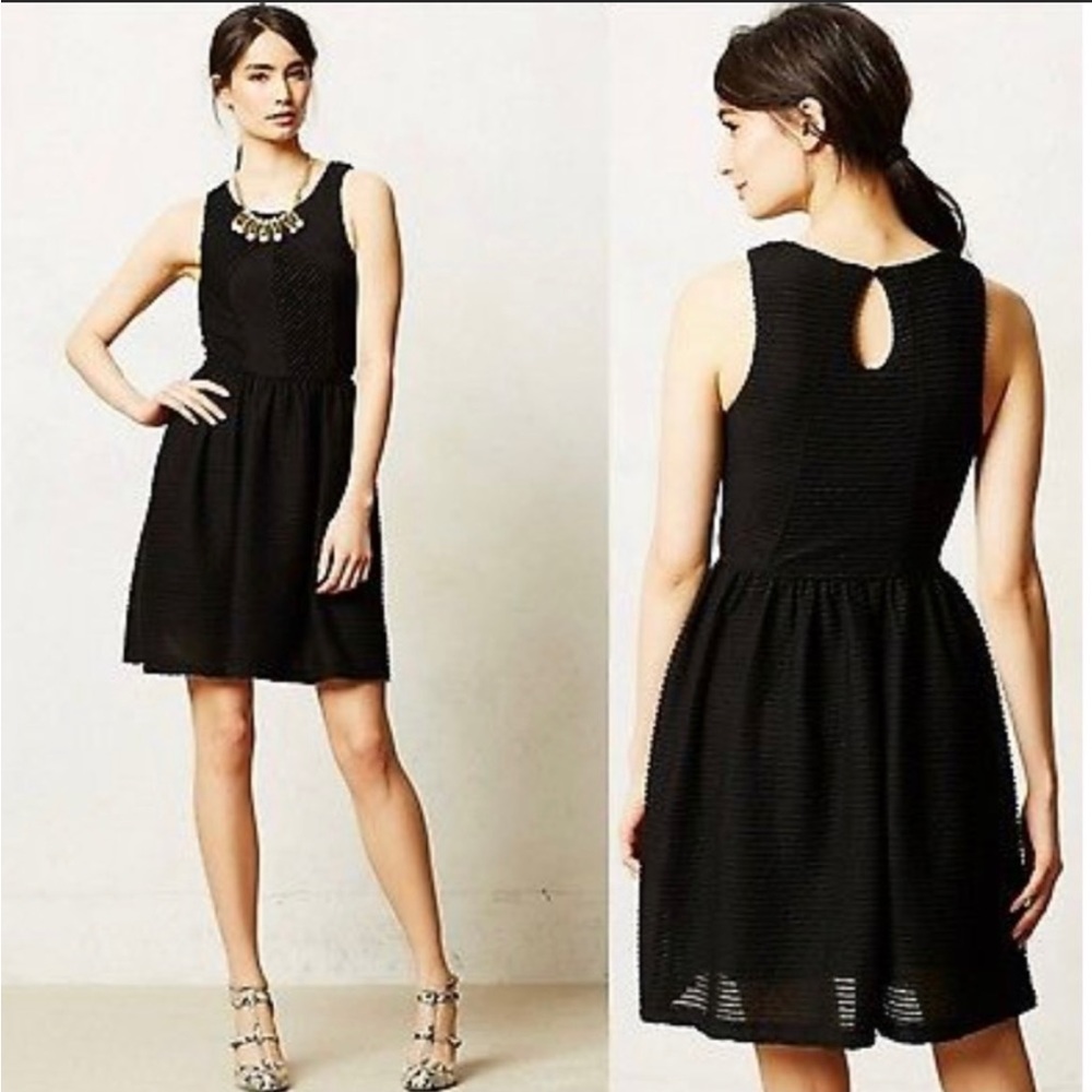 Bordeaux Black Dress Fit & Flair Anthropologie